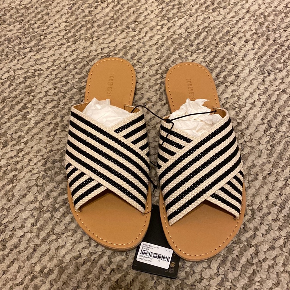 Striped sandals